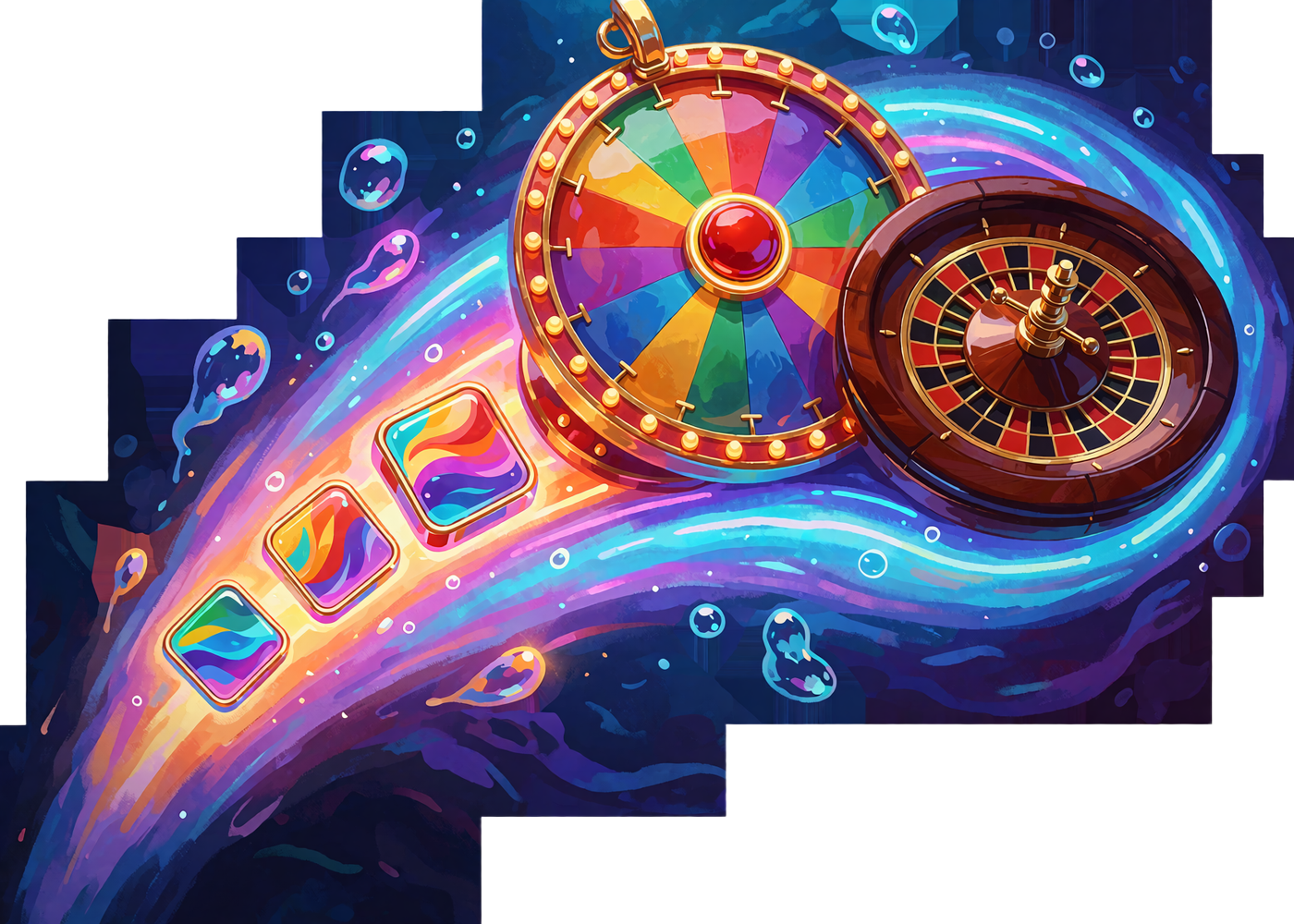 Koło gry Crazy Time i ruletka na smudze neonowego światła - kasyno live Evolution w Fugu Casino